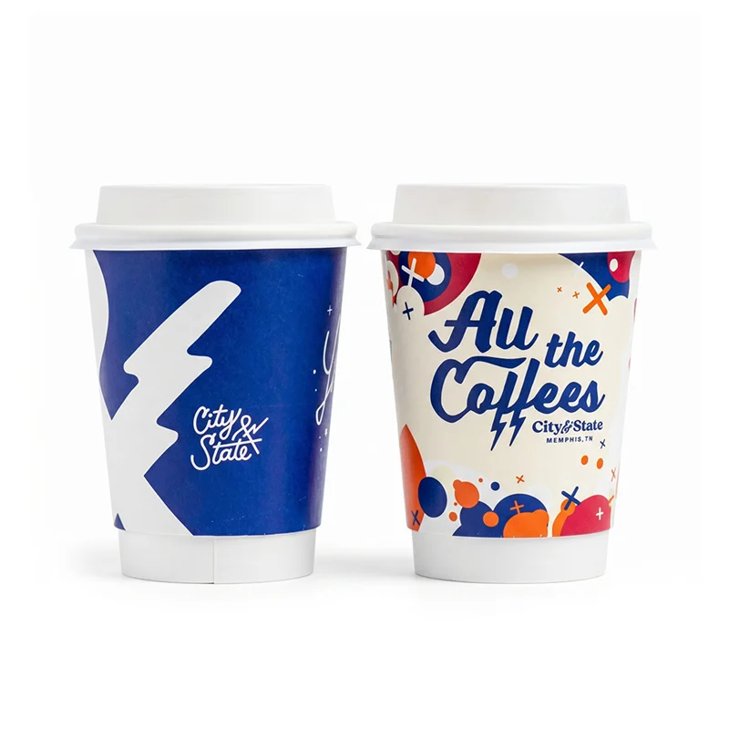 Food Grade Double Wall Paper Coffee Cups 8–16oz