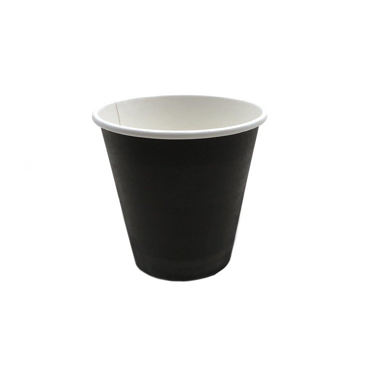 Black 8 oz single wall paper cup profile