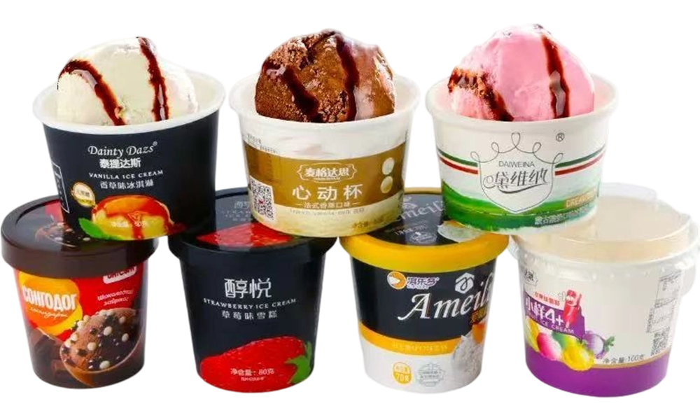 branded ice cream cups collage multiple brands