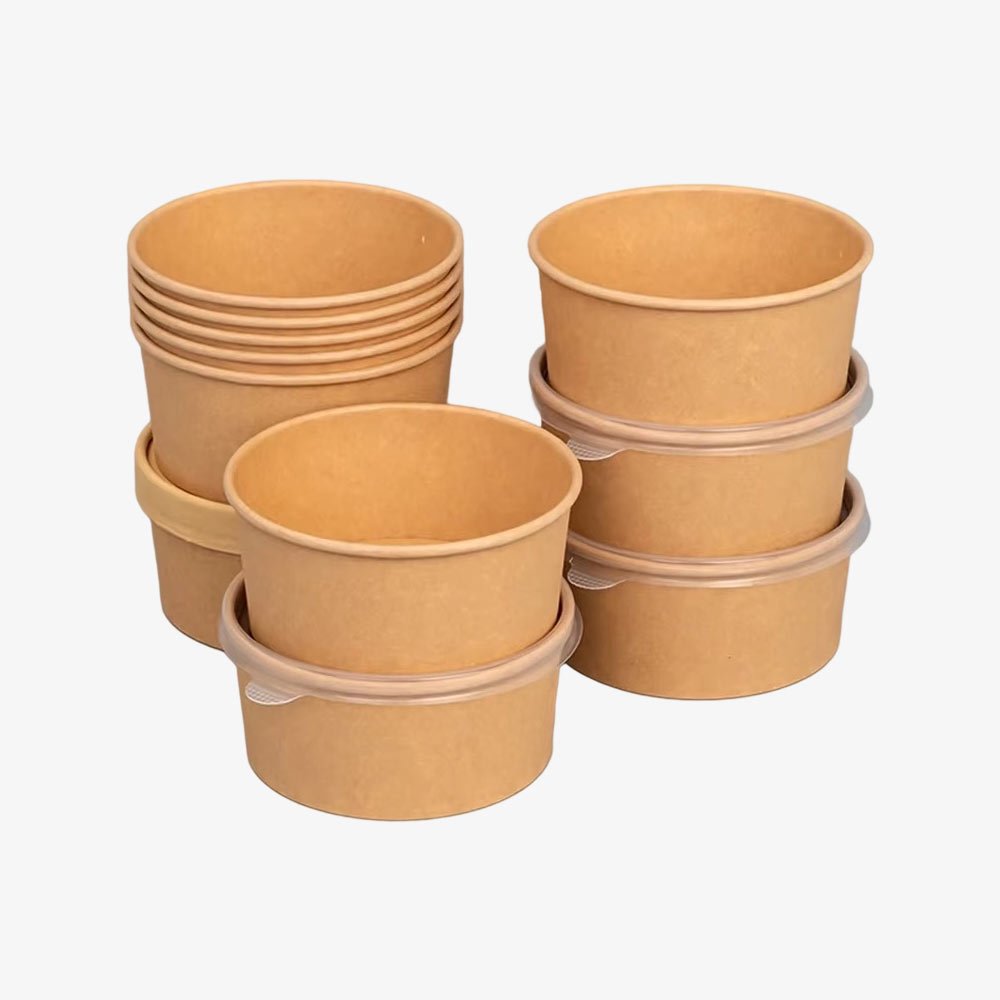 kraft paper buckets open top stacked