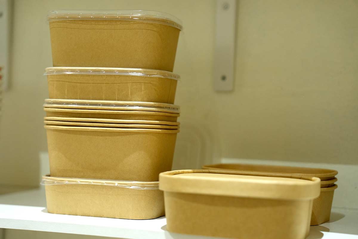 kraft paper food bowls and lids
