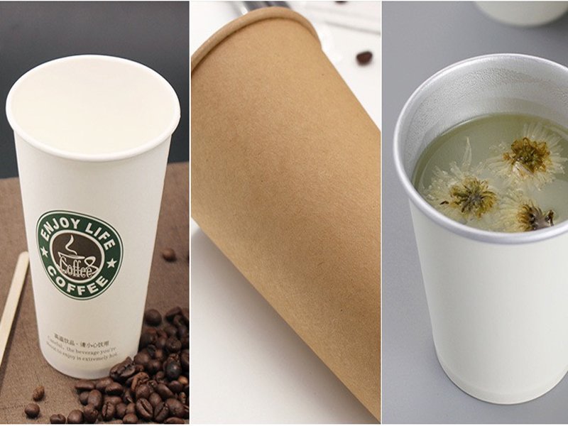 paper cup multi views printed kraft tea