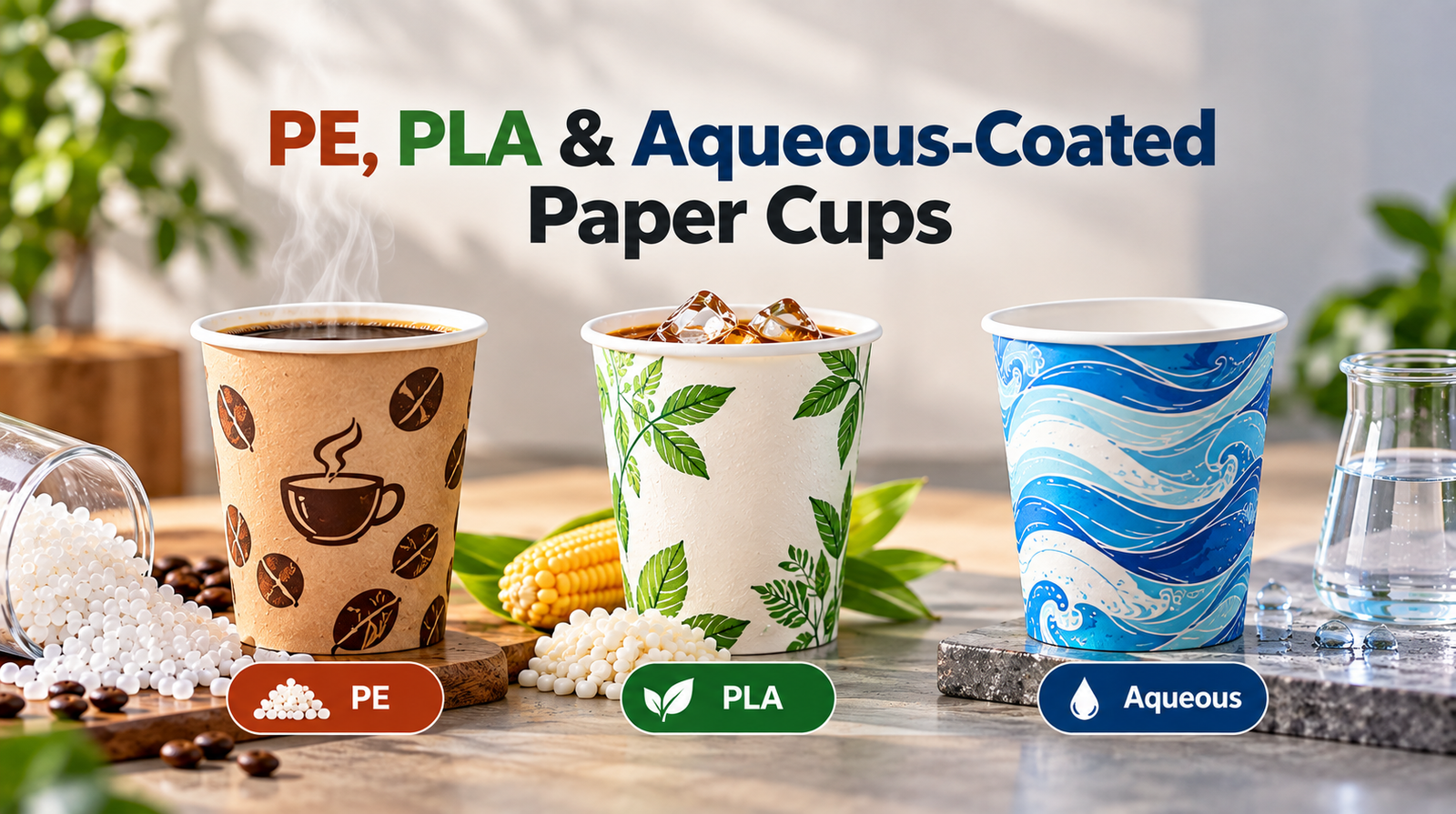 PE PLA and aqueous-coated paper cups comparison feature image