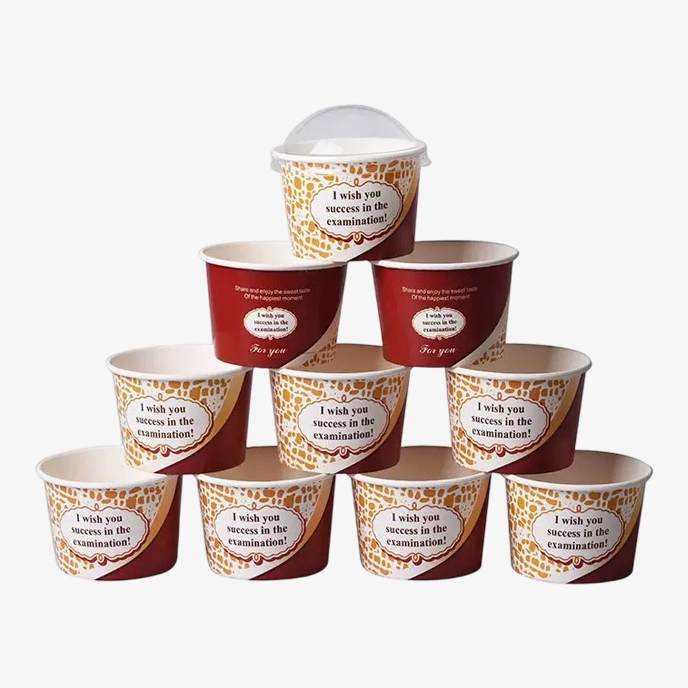 printed ice cream cups pyramid display