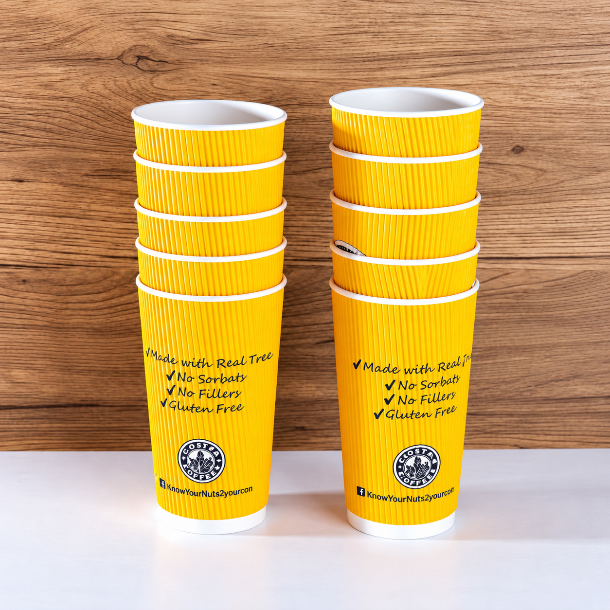 Yellow ripple wall paper cups for hot beverage hold time and coating recommendation