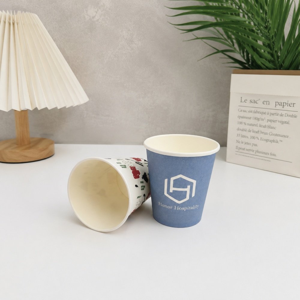 6oz custom logo paper cups office use scene