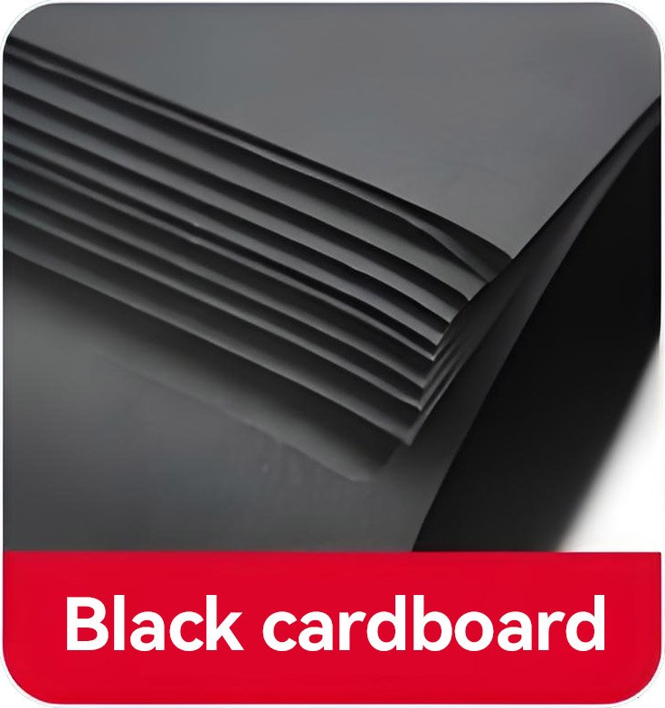 Black cardboard sheets for luxury chocolate packaging boxes