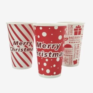 christmas printed cold drink paper cups with custom logo