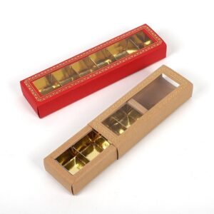 Kraft and red chocolate boxes color options - XINNENG