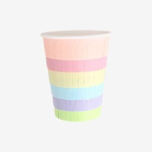 colorful fringed paper cup 270ml cold drink