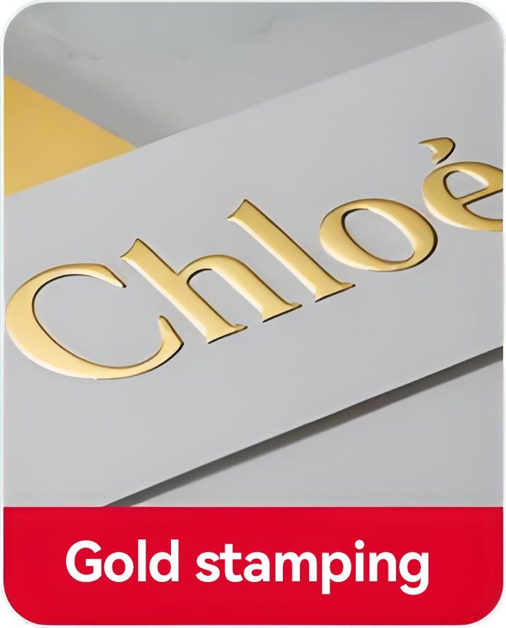 Gold hot foil stamping logo for luxury chocolate boxes