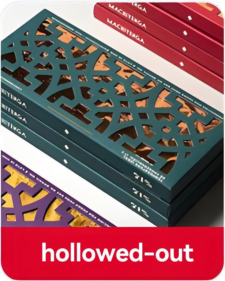Hollow-out carved chocolate boxes with die-cut window design