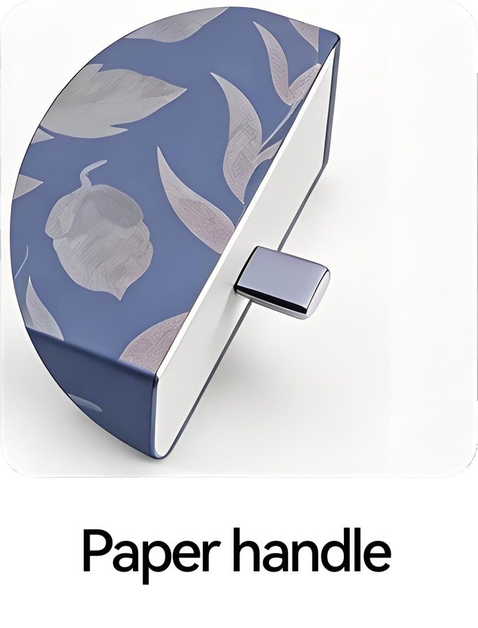 Paper rope handle fitted on a curved chocolate gift box
