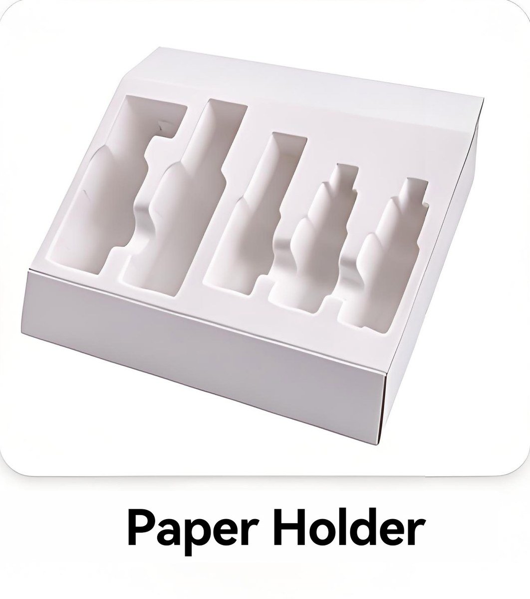 Molded paper holder insert for chocolate gift boxes