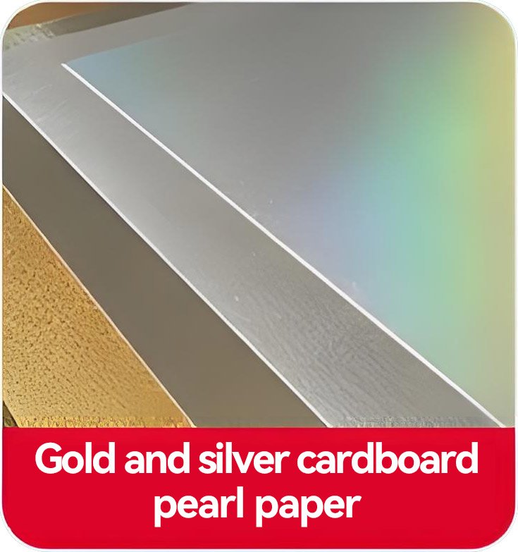 Gold and silver metallic cardboard pearl paper for premium chocolate packaging