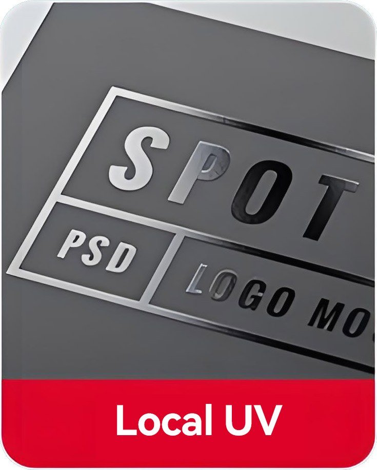 Spot UV coating that highlights logos with glossy raised contrast