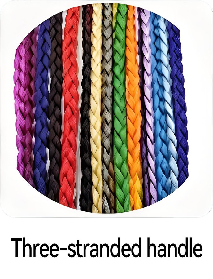 Three stranded braided rope handle on a rigid chocolate box